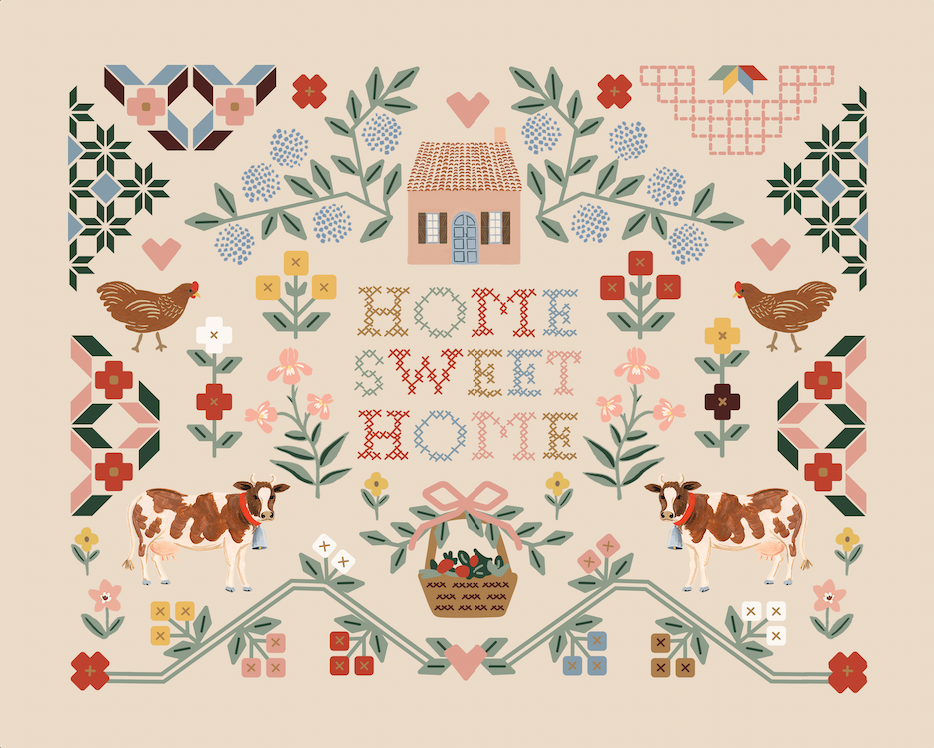 Home Sweet Home Sampler Art Print
