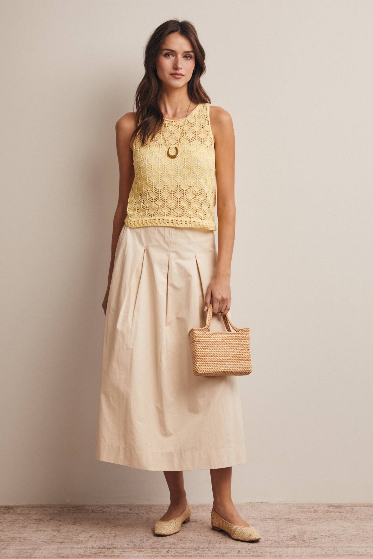 Sleeveless Crochet Knit Tank Top
