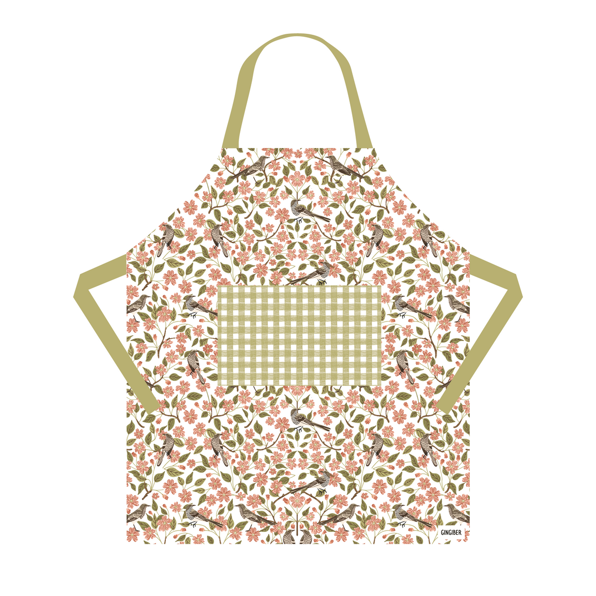 Apple Blossom Apron - Spring Floral Kitchen Linen Apron