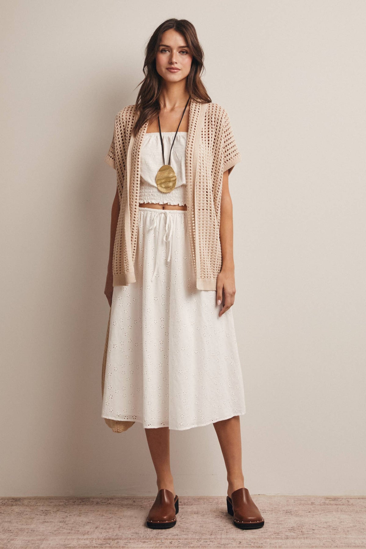 Open Knit Belted Cardigan