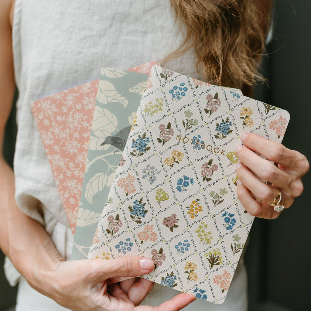 Reverie Floral Notebook Set | 3 Softcover Lined Journals