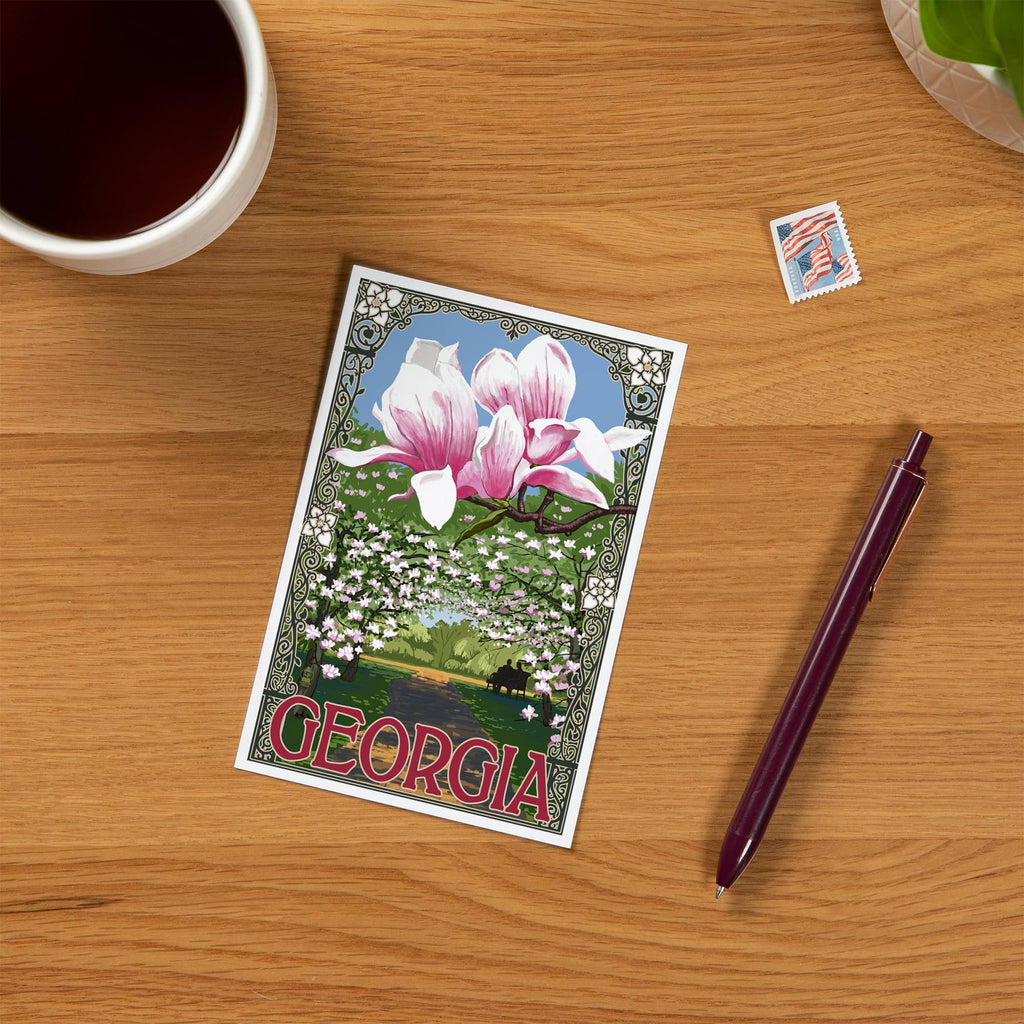 PREMIUM POSTCARDS Georgia, Magnolias