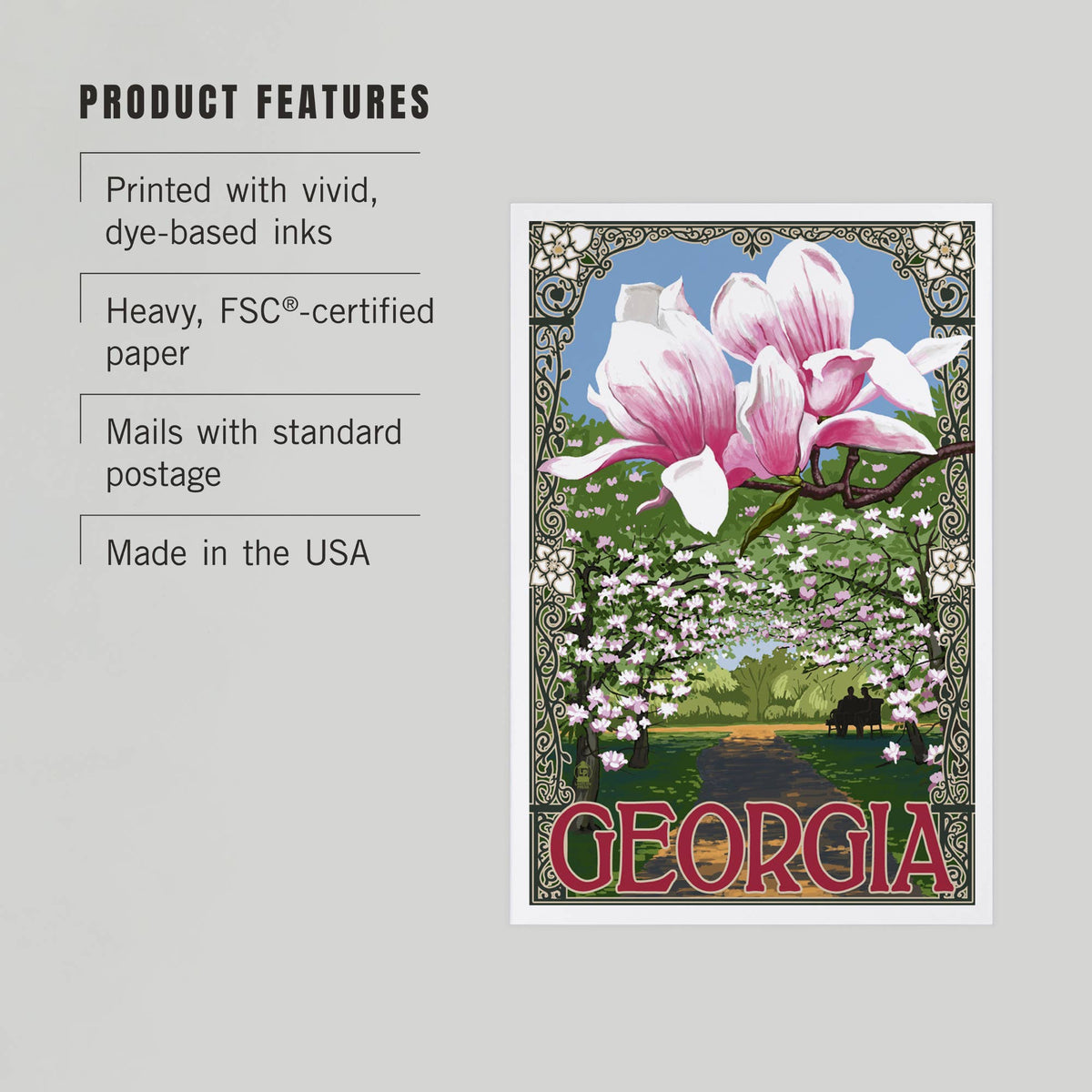 PREMIUM POSTCARDS Georgia, Magnolias