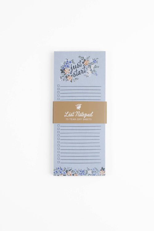 Blossom List Notepad - Blue Floral To-Do List