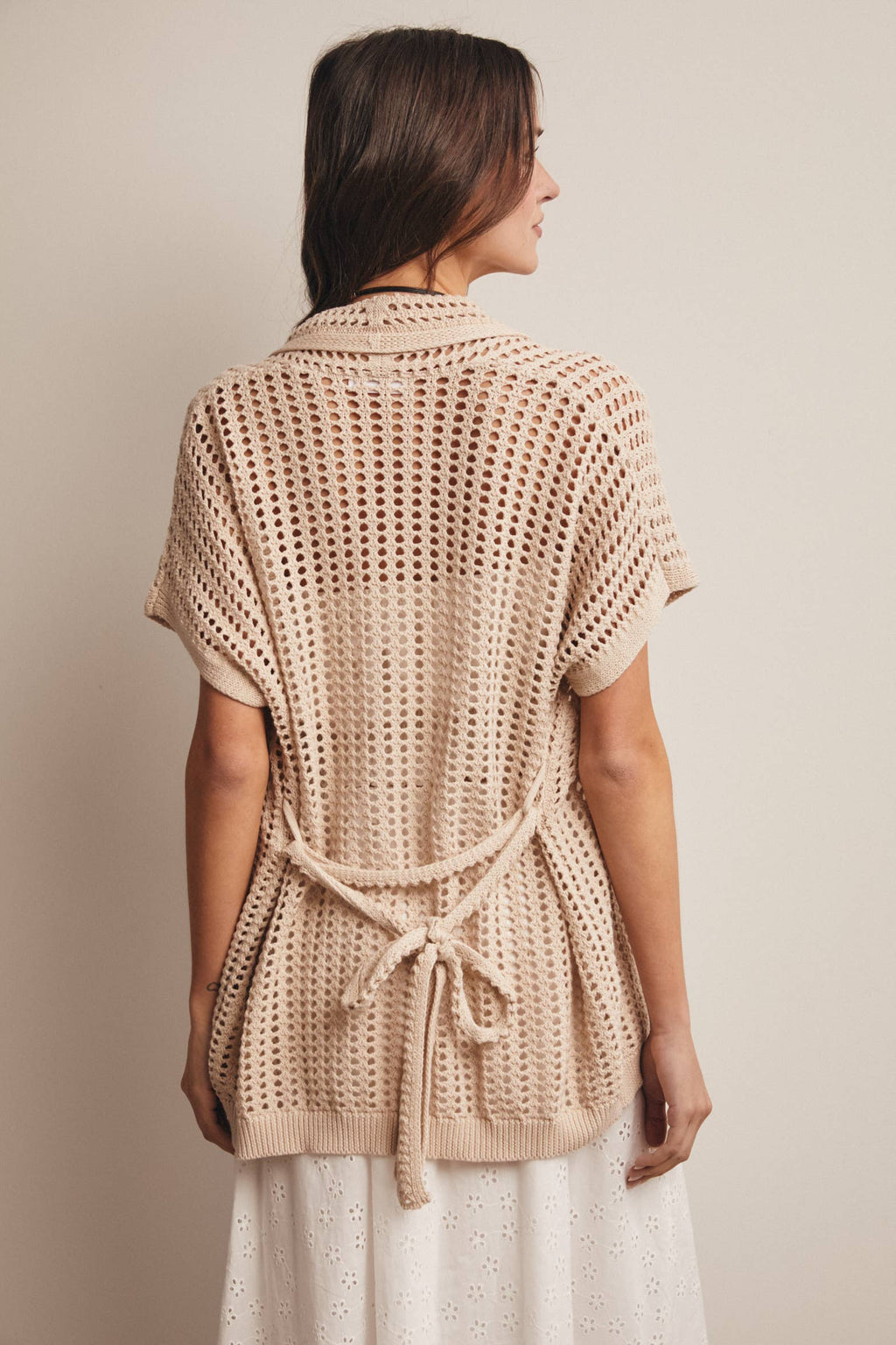 Open Knit Belted Cardigan